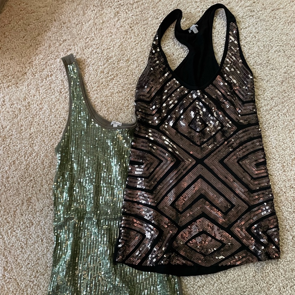 Two sequin tank tops